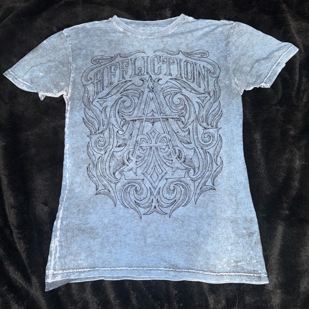 Affliction Light Blue Graphic Tee